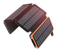A ADDTOP Cargador Solar 25000mAh Power Bank Portátil con 3 Ports 3A Output Batería Externa Impermeable con 4 Paneles Solar para Smartphones Tabletas