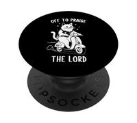 A alabar al Señor, Divertido Humor de Gatos con fe Cristiana PopSockets PopGrip Adhesivo