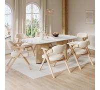 A ALFRESCOOL 6 sillas plegables de madera, sillas plegables con asientos acolchados, cojines de terciopelo, cómodas y transpirables, plegables y almacenables, adecuadas para comedor, salón, cafetería