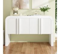 A ALFRESCOOL Aparador con esquina redondeada, ligero, elegante, moderno, con puertas magnéticas con bloqueo antivuelco para cocina, comedor, salón, hogar, color blanco