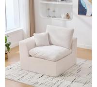 A ALFRESCOOL Boneless - Sofá pequeño, sofá individual, suave y cómodo, minimalista, completo con cojín de estilo nórdico, adecuado para apartamento/oficina/espacios pequeños (beige)