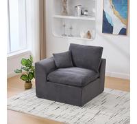 A ALFRESCOOL Boneless - Sofá pequeño, sofá individual, suave y cómodo, minimalista, completo con cojín de estilo nórdico, adecuado para el apartamento/oficina/espacios pequeños (gris oscuro)