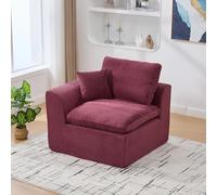 A ALFRESCOOL Boneless - Sofá pequeño, sofá individual, suave y cómodo, minimalista, completo con cojín de estilo nórdico, adecuado para el apartamento/oficina/espacios pequeños (burdeos)