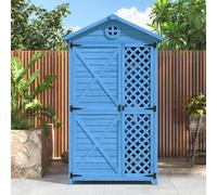 A ALFRESCOOL Cobertizo de almacenamiento de madera para muebles de jardín para exteriores, para jardín, terraza, sin decoloración, resistente a la intemperie, sin mantenimiento, seguro y protegido