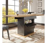 A ALFRESCOOL Mesa de comedor telescópica, mesa de cocina plegable para 4-6 personas, mesa de comedor extensible, ahorra espacio, para cocina y salón, tres niveles, 110-140 x 80 cm (negro)