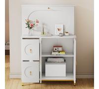 A ALFRESCOOL Secretaria - Escritorio para ordenador (150 cm de alto, 100 cm de ancho, color blanco)