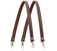 A ALLZEDREAM - Correa de piel auténtica para bolso de mano, de lona, de repuesto, bolsa de hombro, 2 unidades, color café