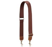 A ALLZEDREAM - Correa gruesa para bolso de mano de repuesto ajustable y ancha (punta de cuero marrón oscuro) (AMTS-8L)