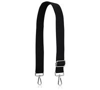 A ALLZEDREAM Purse Straps Replacement Crossbody Bags Handbag Wide Canvas Adjustable (Black S, Silver Hardware)