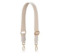 A ALLZEDREAM Purse Straps Replacement Crossbody Bags Handbag Wide Canvas Leather Adjustable (Apricot, Gold hardware)