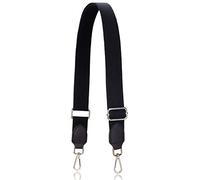 A ALLZEDREAM Purse Straps Replacement Crossbody Bags Handbag Wide Canvas Leather Adjustable (Black, Silver hardware)