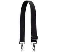 A ALLZEDREAM Thick Purse Strap Wide Adjustable Replacement Crossbody Bag Handbag (Black-Silvery Hardware)
