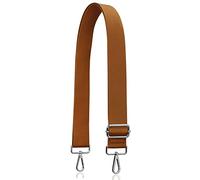 A ALLZEDREAM Thick Purse Strap Wide Adjustable Replacement Crossbody Bag Handbag (Brown-Silvery Hardware)