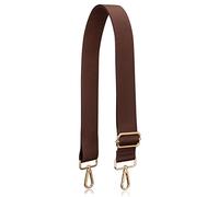 A ALLZEDREAM Thick Purse Strap Wide Adjustable Replacement Crossbody Bag Handbag (Dark Brown-Gold Hardware)