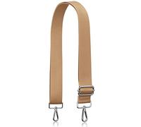 A ALLZEDREAM Thick Purse Strap Wide Adjustable Replacement Crossbody Bag Handbag (Light Brown-Silvery Hardware)