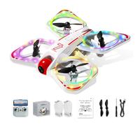 A ALPHA Mini Drone con Cámara 720P para Niños, Drone RC para Principiantes, Quadcopter con Protección de Hélices, Giros 360°, Luces LED, Drone Juguete para Interior y Exterior