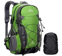 A AM SeaBlue Mochila de Senderismo 40L Mochila de Viaje para Hombres y Mujeres Mochila para Deportes al Aire Libre Camping Trekking con Cubierta Impermeable para Lluvia,Verde