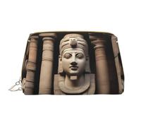 A Ancient Relics - Bolsa de maquillaje portátil de cuero para cosméticos, artículos de tocador y artículos esenciales diarios, White, Talla única