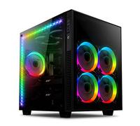 A ANIDEES AI Crystal Cube AR V3 Estuche de Juegos de PC EATX/ATX de Vidrio Templado de Doble cámara con 5 Ventiladores RGB PWM / 2 Tiras de LED - Negro AI-CL-Cube-AR3 (Solo Estuche)