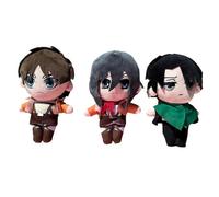(A)Anime Attack on Titan Plush Toys Doll Kawaii Levi Eren Mikasa Cute Kawaii Collection Green Stuffed Doll Birthday Gifts For Kids