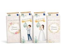 A ARGUVAL EDITORIAL Billeteros magico Primera Comunión Niña y Niño, Pack de 4 modelos | Papel Estucado 200g | Ilustraciones Originales | Estampado Plata Elegante | Tamaño 16,5x11 cm | Regalo Dinero