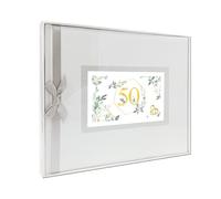 A ARGUVAL EDITORIAL Libro de Firmas Bodas de Oro, tamaño 27,5 x 23 cm, Libro de visitas, Recuerdo Boda, Boda Oro