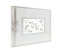 A ARGUVAL EDITORIAL Libro de firmas Bodas de Plata, tamaño 27,5 x 23 cm, Recuerdo Boda, Libro visitas, álbum Foto, Boda Plata, presentación en Caja de cartón con Tapa Transparente