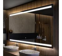 A ARTFORMA 160 x 80 cm Espejo de Baño con Iluminación LED - Luz Espejo de Pared con Accesorios - Diferentes tamaños para Baño Dormitorio Maquillaje - L09