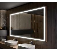 A ARTFORMA Premium Espejo de Baño con Iluminación LED - 160x80 - Luz Espejo de Pared con Accesorios - Diferentes tamaños - retroiluminado Iluminado - L49