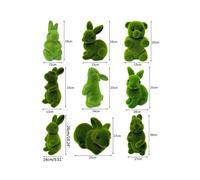 (A)Artificial Plant Green Flocking Toys Handmade Grass Animal Easter Rabbit Bunny Bear Ornament