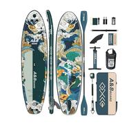 A&BBOARD Tablas de Stand Up Paddle Hinchables 335cm x 88cm con Accesorios Premium Sup, Bomba de Doble Acción, Mochila, Diseño Estable, Tabla de Paddle para Jóvenes y Adultos de Todos los Niveles