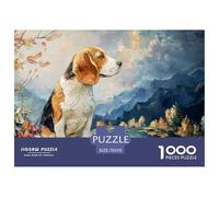 A Beagle in The Style of Oil Painting 1000 Pcs Ökopapier Puzzle Impressionist Beagle Portrait Stressabbau Kreatives Spiel Puzzles Für Erwachsene Und Kinder 70x50cm/1000pcs
