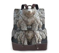A bear with wings - Mochila de viaje para mujer, mochila casual, mochila de cuero estampada para mujer para el trabajo