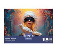 A Beautiful Albino Woman with White Hair 1000 Piezas Cartulina Extra Gruesa Rompecabezas DIY Confident Lady Antiestrés Juego Creativo Rompecabezas para Decoración del Hogar 38x26cm/1000pcs