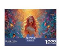 A Beautiful Anime Girl with Red Hair 1000 Piezas Papel Ecológico Resistente Rompecabezas DIY Elegant Woman Extremadamente Difícil Juguete De Cumpleaños Rompecabezas Para Adultos Y Niños 38x26cm/1000pc