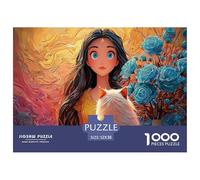 A Beautiful Girl with Long Black Hair 1000 Piezas Cartulina Extra Gruesa Rompecabezas DIY Confident Lady Antiestrés Juego Familiar Rompecabezas para Adultos Y Niños 52x38cm/1000pcs