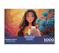 A Beautiful Girl with Long Black Hair 1000 Piezas Cartulina Premium Rompecabezas DIY Confident Lady Antiestrés Juego Familiar Rompecabezas para Adultos Y Niños 38x26cm/1000pcs