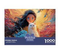 A Beautiful Girl with Long Black Hair 1000 Piezas Cartulina Premium Rompecabezas DIY Confident Lady Antiestrés Desafío Único Rompecabezas Regalos para Familia Y Amigos 38x26cm/1000pcs