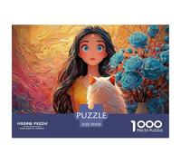 A Beautiful Girl with Long Black Hair 1000 Piezas Cartulina Premium Rompecabezas Premium Confident Lady Antiestrés Desafío Único Rompecabezas para Adultos Y Niños 70x50cm/1000pcs