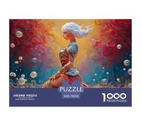 A Beautiful Girl with Long White Hair 1000 Piezas Cartulina Extra Gruesa Rompecabezas DIY Confident Lady Extremadamente Difícil Juguete De Cumpleaños Rompecabezas Para Decoración Del Hogar 70x50cm/100