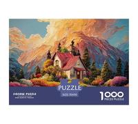 A Beautiful House in The Mountains 1000 Pcs Cartón Rompecabezas Mountain Valley Cottage Imposible, Difícil Juego Creativo Puzzle Juego De Desafío Difícil 70x50cm/1000pcs