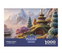 A Beautiful Snow Scene 1000 Pcs Papel Ecológico Rompecabezas Fantasy Pagoda Liberador De Estrés Juego Creativo Puzzle para Adultos Y Niños 70x50cm/1000pcs