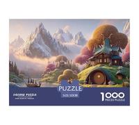 A Beautiful Snow Scene 1000 Pcs Papel Ecológico Rompecabezas Fantasy Pagoda Liberador De Estrés Juego Creativo Puzzle para Niños Pequeños 52x38cm/1000pcs