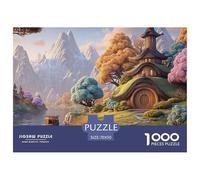A Beautiful Snow Scene 1000 Piezas Cartón Fuerte Rompecabezas Fantasy Pagoda Liberador De Estrés Juego Familiar Puzzle Juego De Desafío Difícil 70x50cm/1000pcs