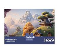 A Beautiful Snow Scene 1000 Piezas Cartón Rompecabezas Fairy Tale Pagoda Liberador De Estrés Juego Familiar Puzzle Juego De Desafío Difícil 38x26cm/1000pcs