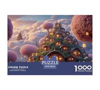 A Beautiful Temple Surrounded by Clouds 1000 Pzas Papel Premium Rompecabezas Cherry Blossom Cloud Manor Alivio Estrés Jigsaw Regalo Amigos 38x26cm/1000pcs