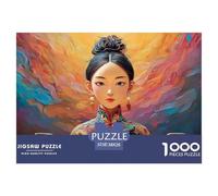 A Beautiful Woman from The Qing Dynasty 1000 Piezas Cartulina Extra Gruesa Rompecabezas DIY Radiant Beautiful Lady Antiestrés Juego Familiar Rompecabezas para Decoración del Hogar 38x26cm/1000pcs