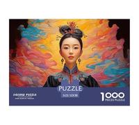 A Beautiful Woman from The Qing Dynasty 1000 Piezas Cartulina Premium Rompecabezas DIY Radiant Beautiful Lady Antiestrés Juego Creativo Rompecabezas para Decoración del Hogar 52x38cm/1000pcs
