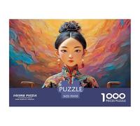 A Beautiful Woman from The Qing Dynasty 1000 Piezas Papel Ecológico Resistente Rompecabezas DIY Radiant Beautiful Lady Extremadamente Difícil Juguete De Cumpleaños Rompecabezas Regalos para Familia Y