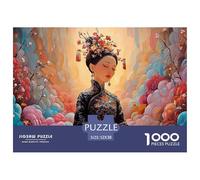 A Beautiful Woman in A Traditional Black Chinese Dress 1000 Pieza Cartulina Premium Rompecabezas Premium Radiant Beautiful Lady Antiestrés Juguete De Cumpleaños Rompecabezas para Decoración del Hogar